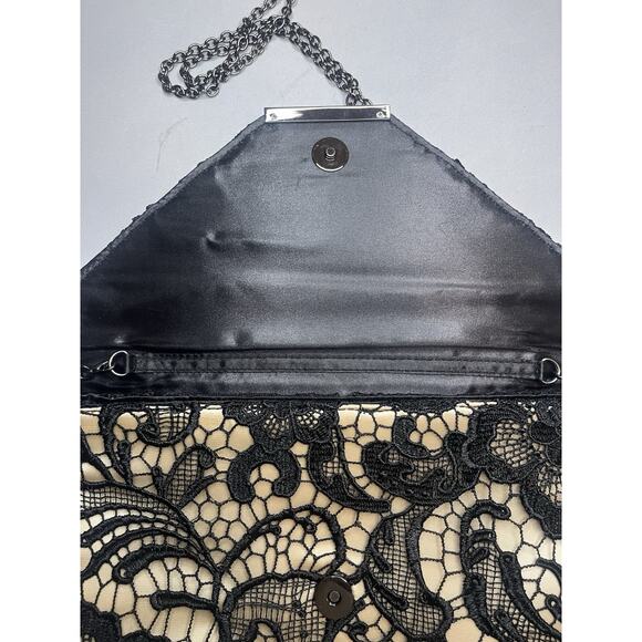 Inc International Concepts Women's Lily Lace Clutch Black Lace Over Cream Body - Picture 2 of 7